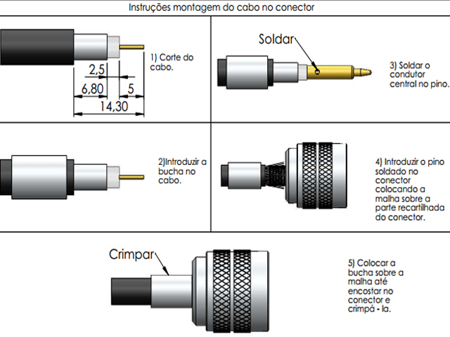Conector N macho crimpagem - Klc - CM-4CR