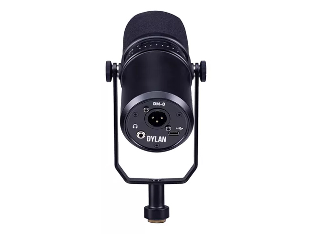 Microfone com fio Dinamico XLR + USB c/ interface  para Podcast Dylan DM-8