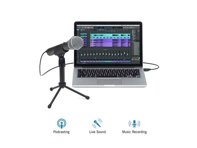 Microfone com fio Dinamico Samson Q2U USB/XLR