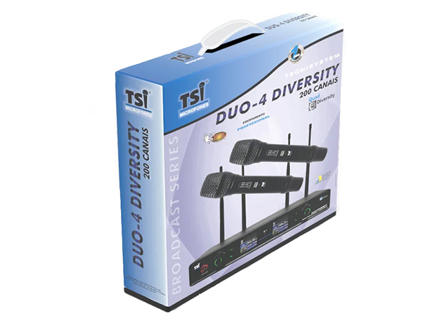 Microfone s/f Duplo em UHF TSI duo-4-UHF