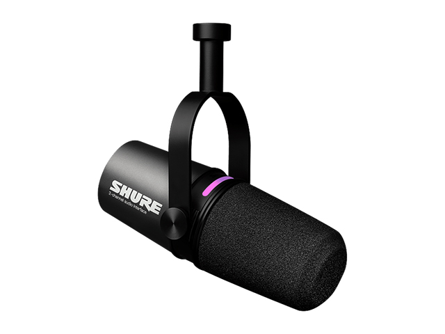 Microfone c/f shure dynamico com interface de audio integrada MV7I