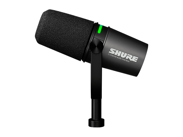 Microfone c/f shure dynamico com interface de audio integrada MV7I