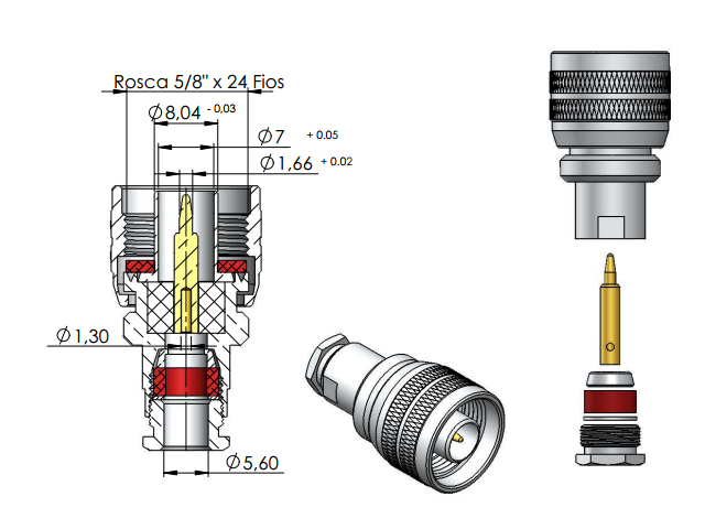 Conector N macho - Klc - CM-3  