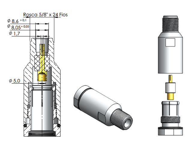 Conector N fêmea - Klc - KLF-44  