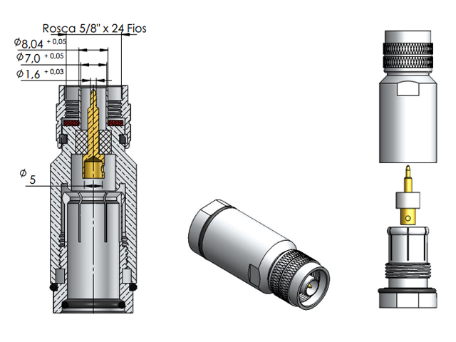 Conector N macho - Klc - KLM-44  