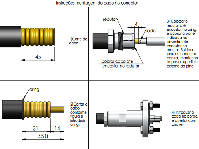 Conector EIA cabo 1/2 rígido com flage redonda - Klc - EIA-1
