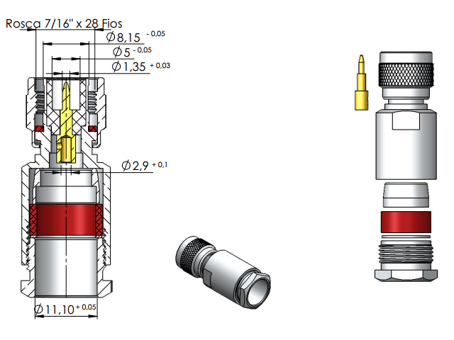 Conector TNC macho - Klc - TM-10